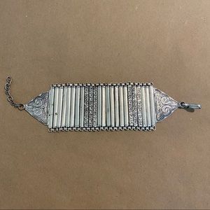 Silver Boho Cuff Chain Bracelet